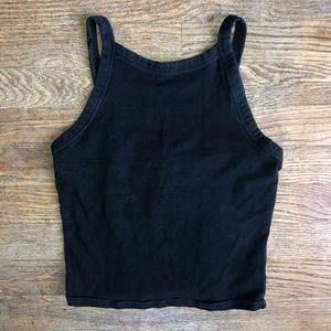 P/S garage black cropped halter top